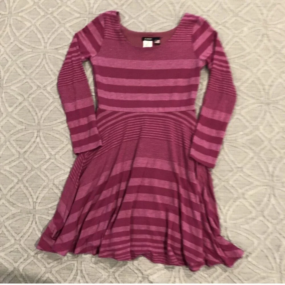 Zunie M (10/12) Pink Striped Twirl Skater Dress